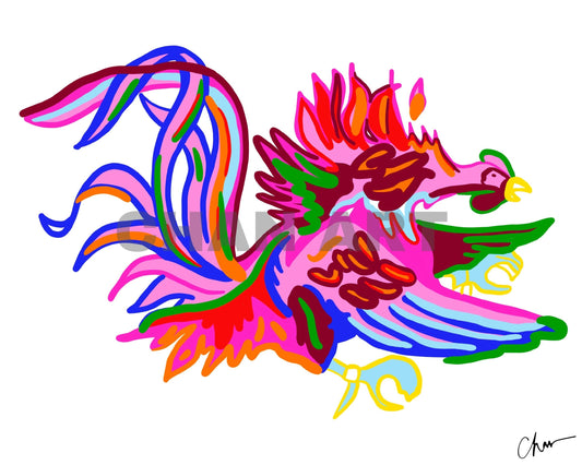 Chan Art Gamecock Print - 8x10