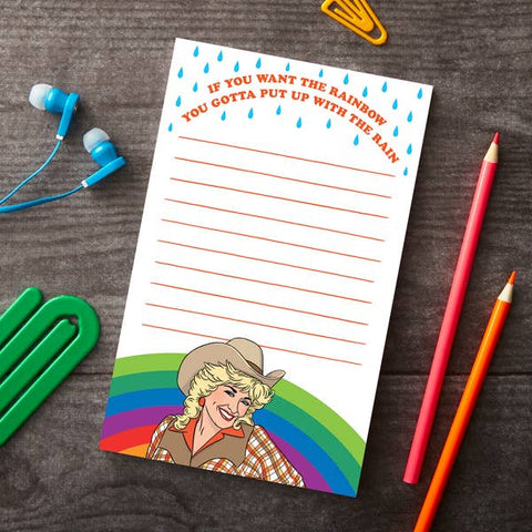 Dolly Parton Rainbow Notepad
