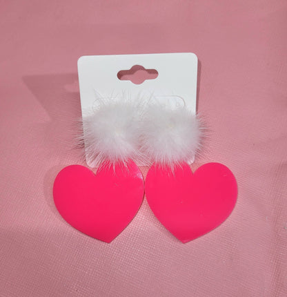 Valentine's Hearts Mink Poms