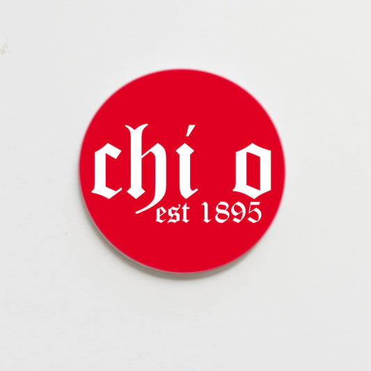 Chi Omega Old English Button
