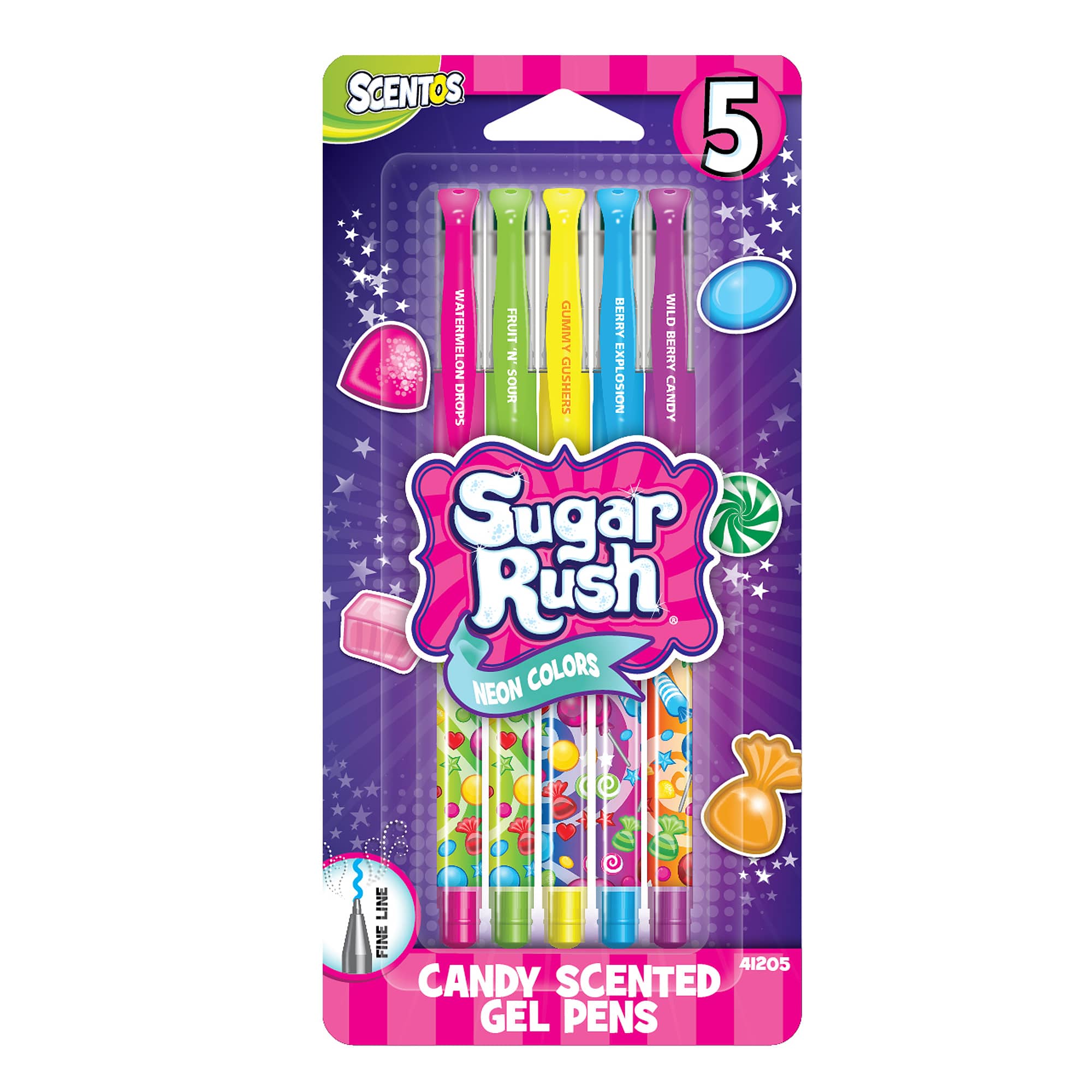 Sugar Rush Scented Gel Pens - 5 Pack
