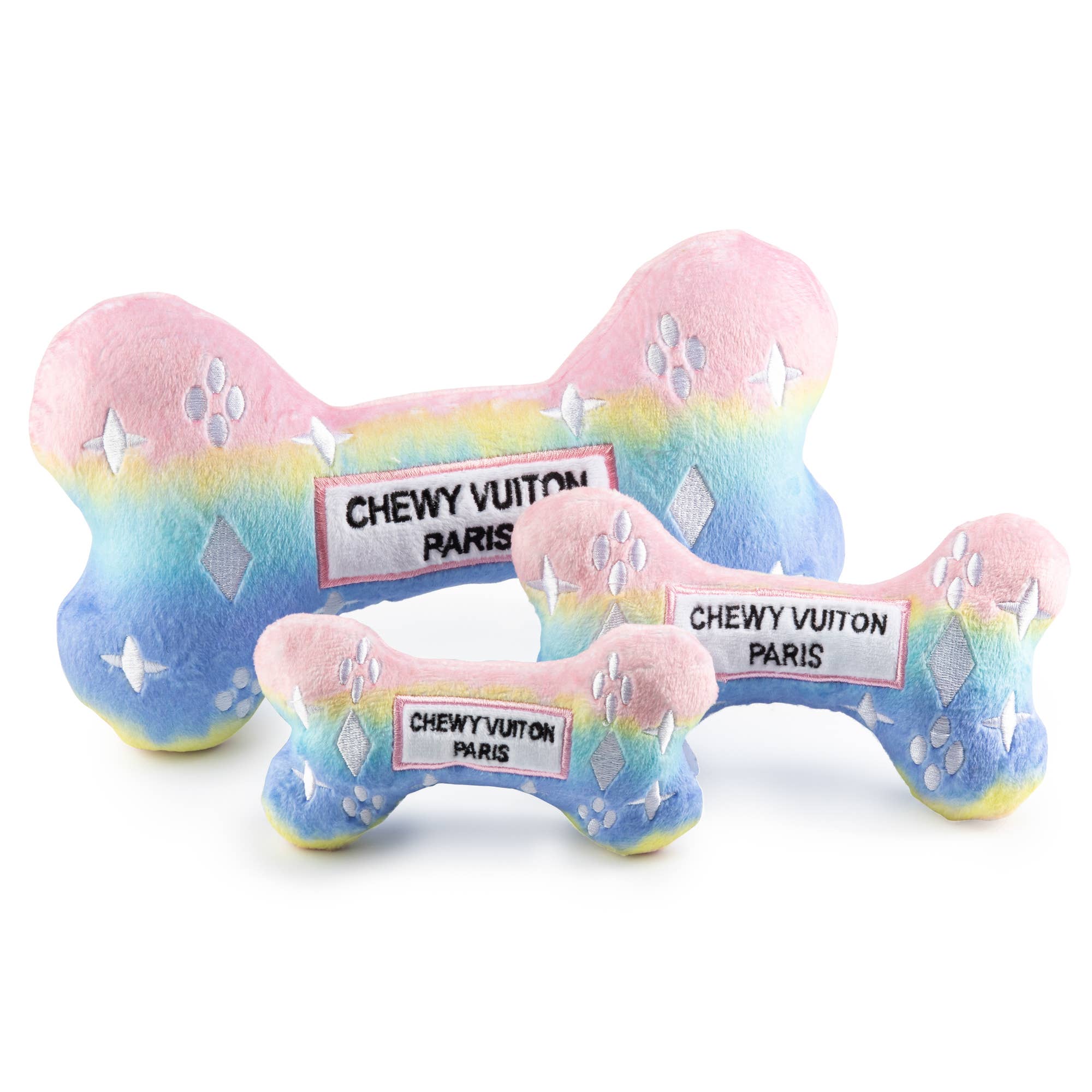 Chewy Vuitton Bone Dog Toy - Pink Ombre