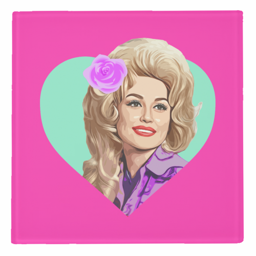 Dolly Parton Turquoise Heart Coaster