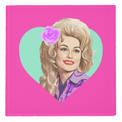 Dolly Parton - Turquoise Heart Coaster
