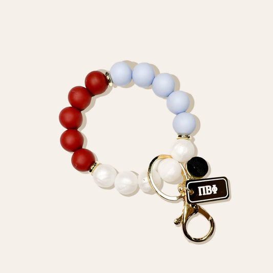 Hands-Free Beaded Keychain Wristlet - Pi Beta Phi