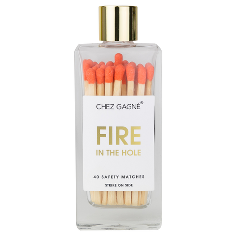 Chez Gagné - Fire in the Hole - Glass Bottle Matches - Orange