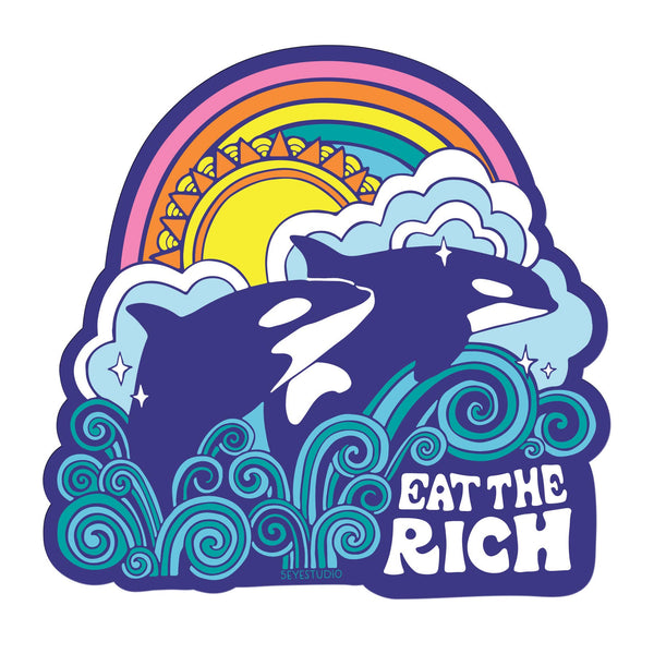 Eat the Rich Orcas Sticker