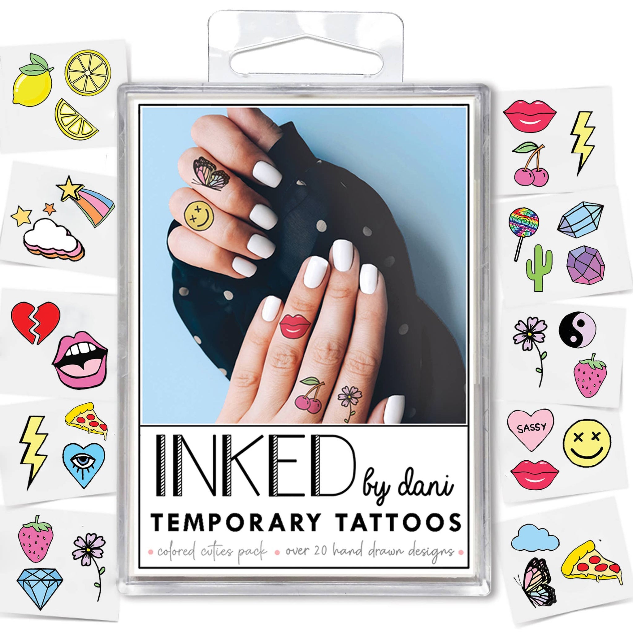 INKEColored Cuties  Temporary Tattoo Pack