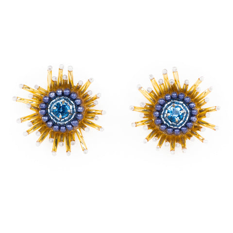 Beth Ladd Collections - Sunburst Earrings in Blue