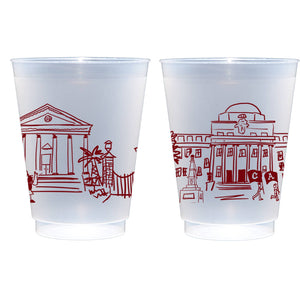 USC Campus Skyline Frosted Cups