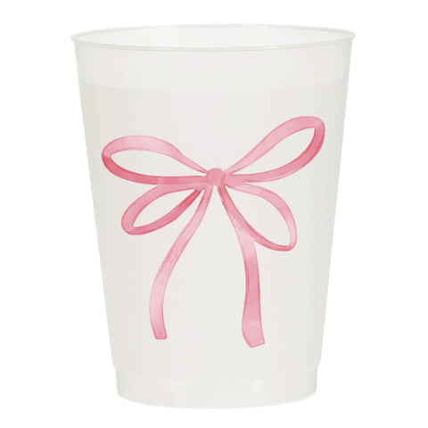 Pink Bow Frosted Cup