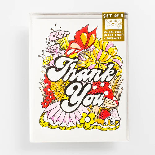 Thank You Floral - Risograph Card Set