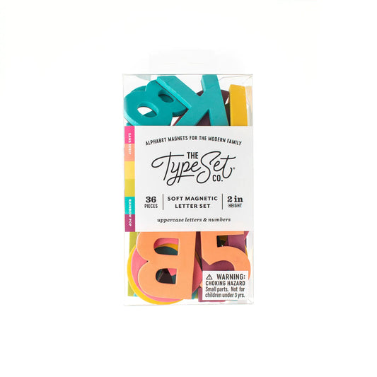 The Type Set Large 2-inch Soft Foam Rainbow Magnetic Letter set-Rainbow Pop