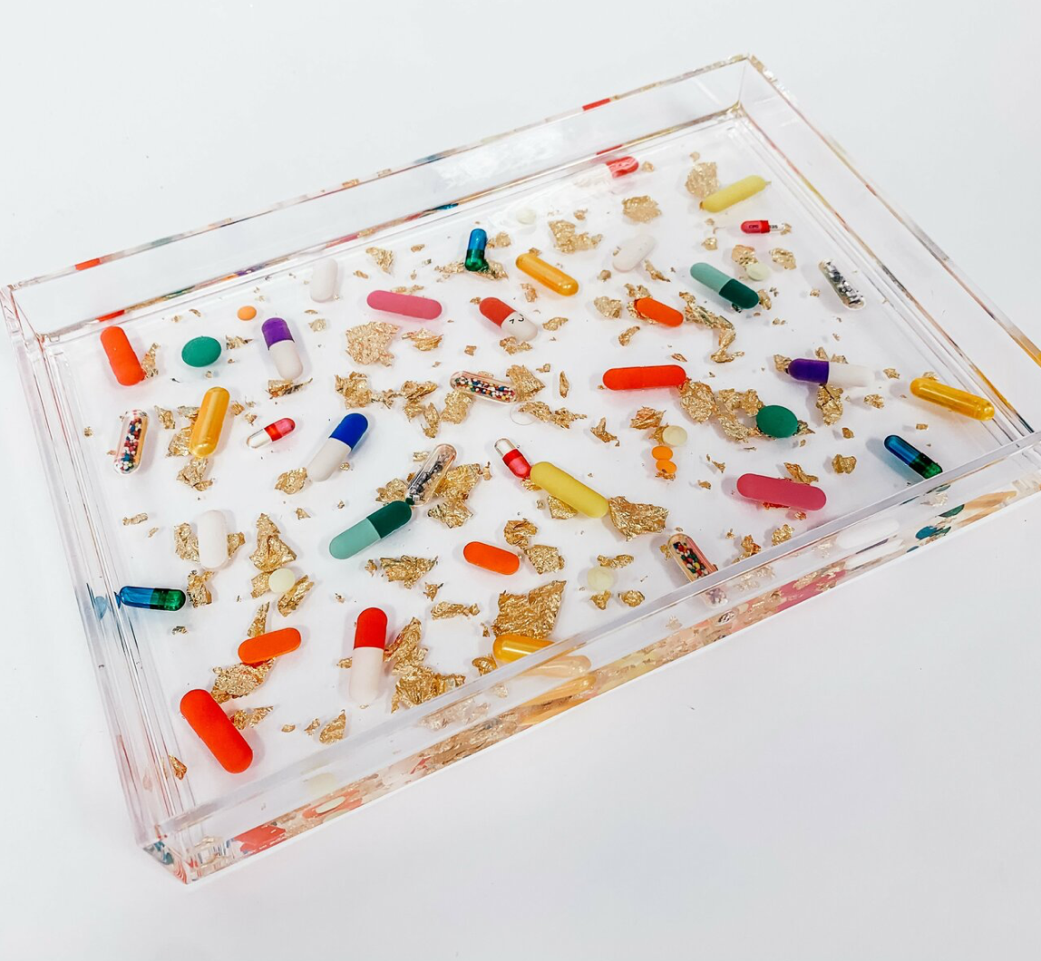 Pills + Gold Small Tray