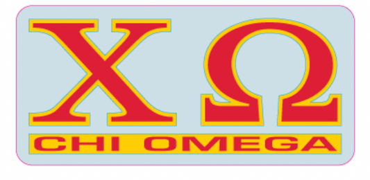 Color Greek Letter Decals - Chi Omega