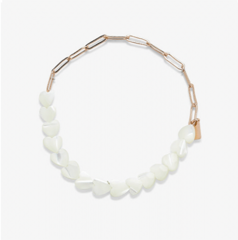 Pura Vida - Pearl Heart Paperclip Chain Bracelet