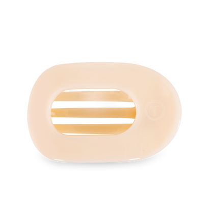 TELETIES - Almond Beige Large Flat Round Clip