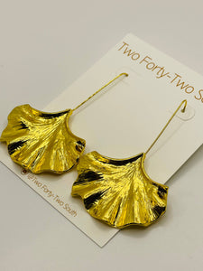 Golden Ginko Dangle Earrings