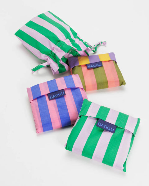 Baggu Reusable Bag - Standard Set of 3 - Awning Stripes