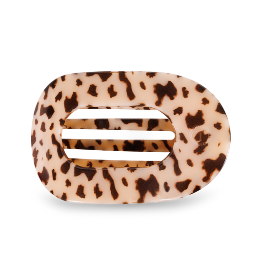TELETIES - Blonde Tortoise Large Flat Round Clip
