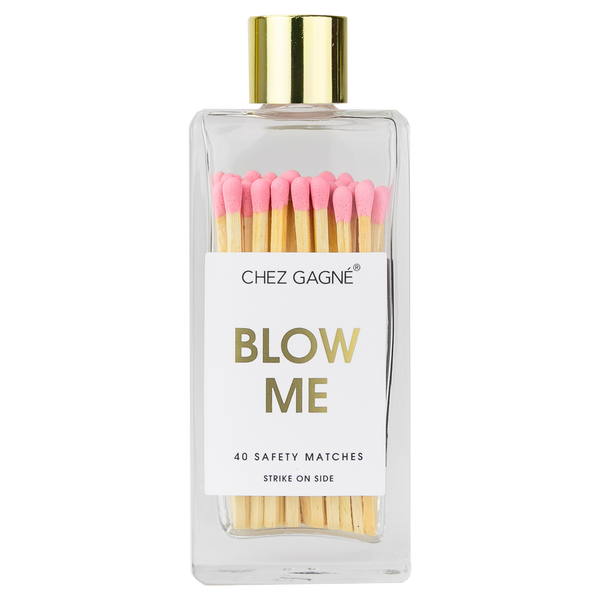 Blow Me - Glass Bottle Safety Matches - Light Pink