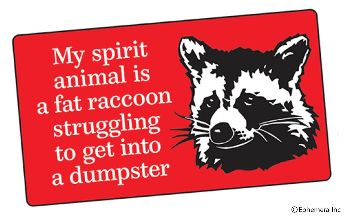 My spirit animal is a fat raccoon struggling-Ephemera