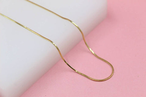 18K Gold Filled 1mm Smooth Snake Box Chain