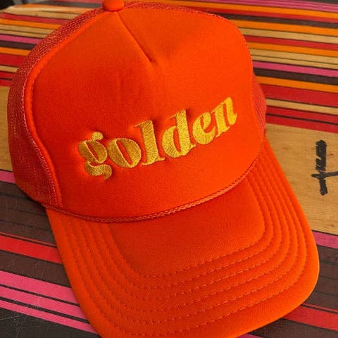Golden Trucker Hat | Orange
