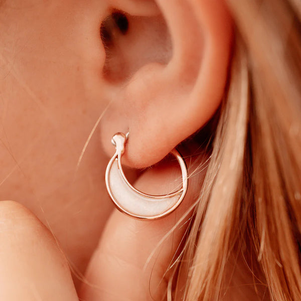 Pura Vida - Opal Crescent Hoop Earrings