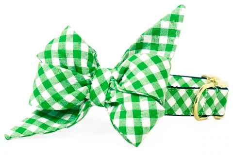 Crew LaLa - Green Picnic Plaid Belle Bow Tie Collar
