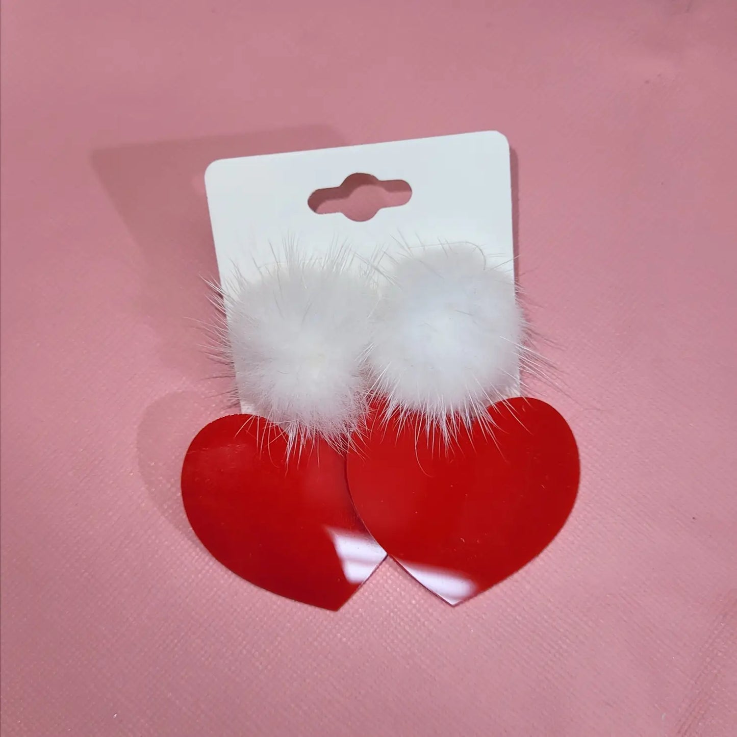 Valentine's Hearts Mink Poms