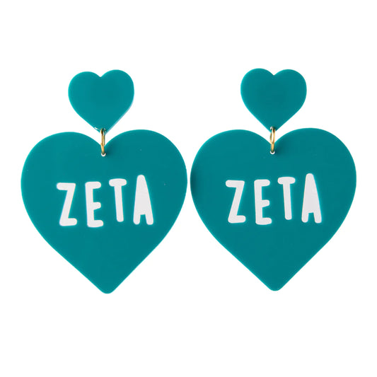 Heart Earrings - Zeta Tau Alpha